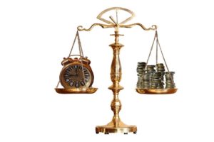 A Balancing scale, a symbol of Voisard's portfolio rebalancing blog